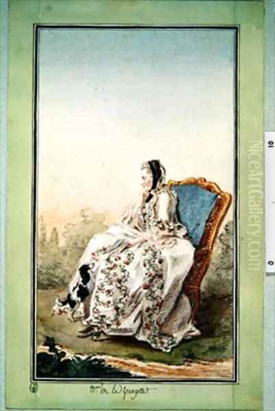 Madame de la Grangette Oil Painting by Louis Carrogis Carmontelle