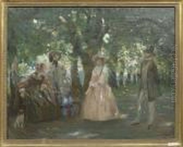 Personen Im Park. 1906. Oil Painting by Walter Geffcken