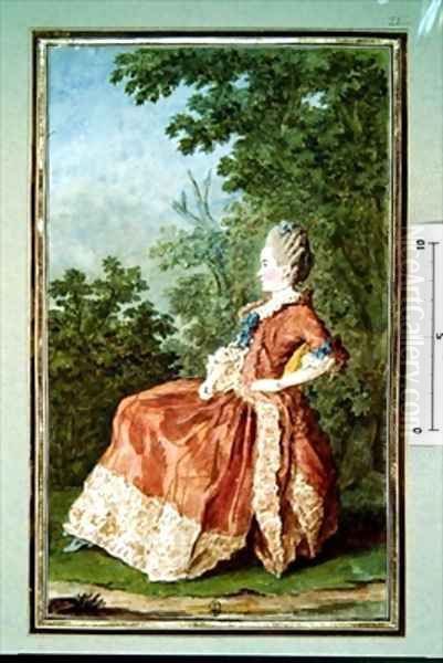 Madame du Dreneuc Oil Painting by Louis Carrogis Carmontelle