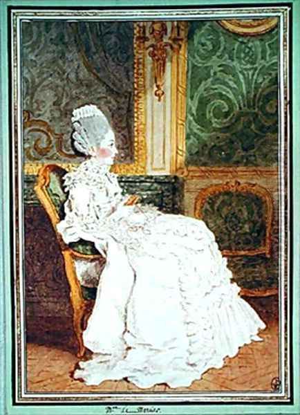 Madame Le Mercier Oil Painting by Louis Carrogis Carmontelle