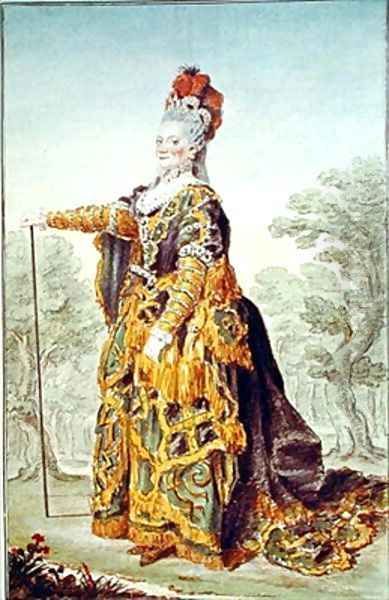 Mademoiselle Chevalier 1720-99 2 Oil Painting by Louis Carrogis Carmontelle