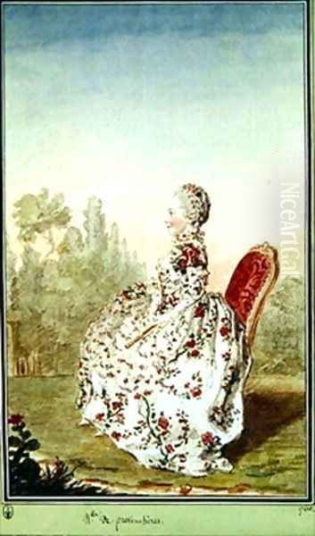 Mademoiselle de Provencheres Oil Painting by Louis Carrogis Carmontelle