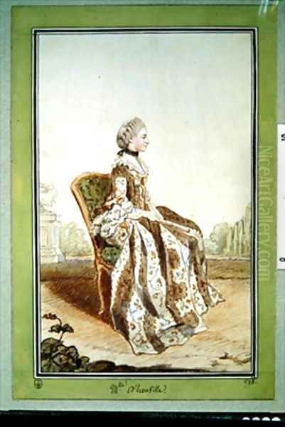 Mademoiselle dEcouville Oil Painting by Louis Carrogis Carmontelle