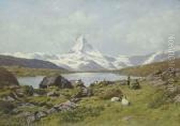 Matterhorn Oil Painting by Johann Joseph Geisser