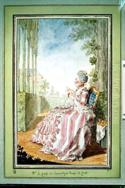 Marie anne Renee Jacqueline Grandhomme de Gizeux La marquise de Brancas Oil Painting by Louis Carrogis Carmontelle