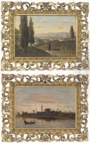 Florence From San Miniato Oil Painting by Lorenzo Gelati