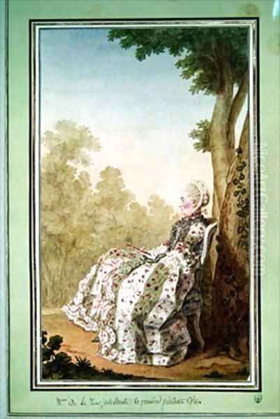 Marie Madeleine dAligre Madame de la Tour intendante dAix Oil Painting by Louis Carrogis Carmontelle