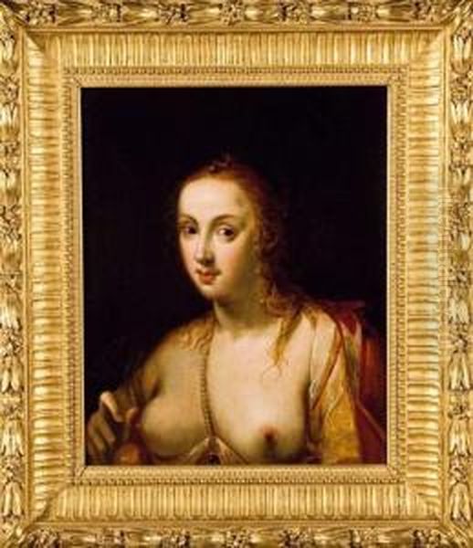 Jeune Femme Au Collier De Perles Oil Painting by Gortzius Geldorp