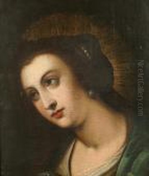 A Female Saint. Oil Painting by Gortzius Geldorp