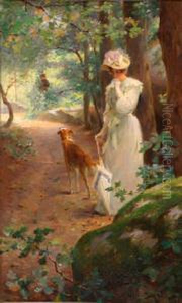 Lover's Departure Oil Painting by Edouard Gelhay