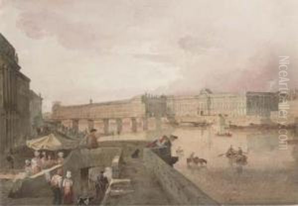 The Louvre From The Hotel De La Monnaie Oil Painting by John Gendall