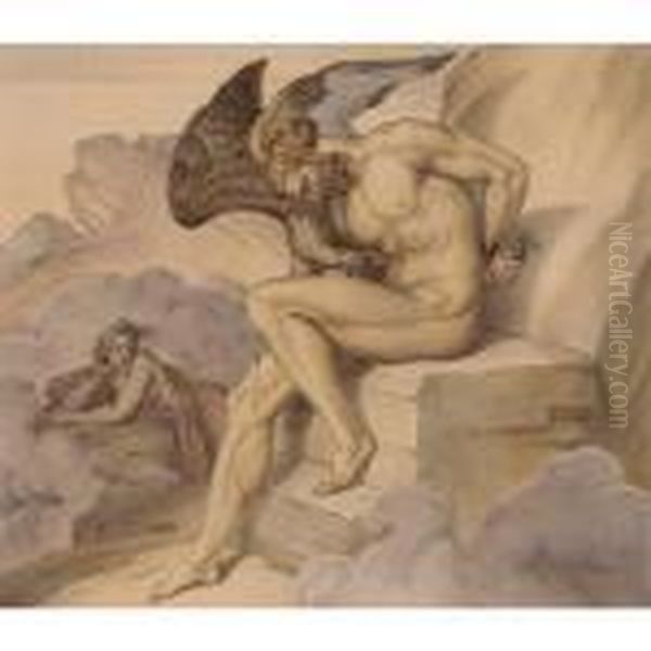 Prometheus Oil Painting by Bonaventura Genelli