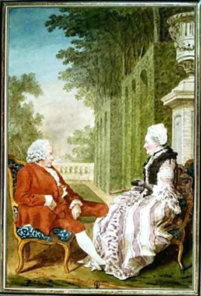 Mr Davout et Mrs Castel Oil Painting by Louis Carrogis Carmontelle