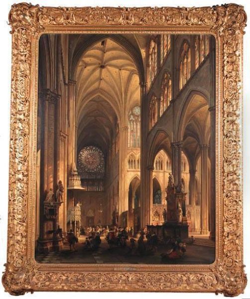 The Cathedral Of Amiens Oil Painting by Jules Victor Genisson