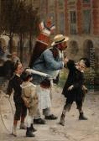 Qui Casse Les Verres Lespaie Oil Painting by Henri-Jules-Jean Geoffroy (Geo)