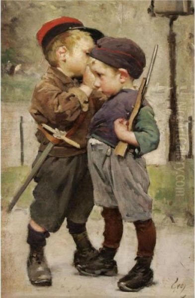 Le Consigne Oil Painting by Henri-Jules-Jean Geoffroy (Geo)