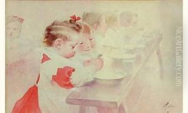 La Cantine Oil Painting by Henri-Jules-Jean Geoffroy (Geo)