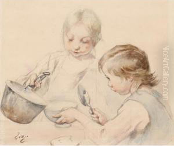 A Helping Of Soup Oil Painting by Henri-Jules-Jean Geoffroy (Geo)