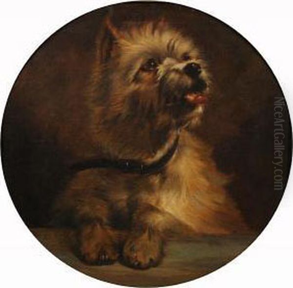 Terrier At A Ledge Oil Painting by George Earl