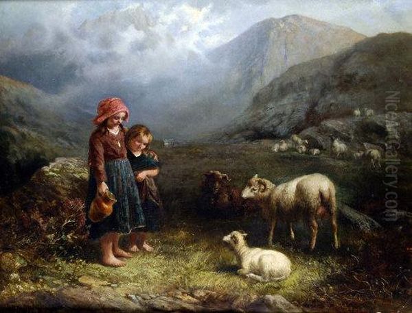 The Young Shepherdesses Oil Painting by George Earl