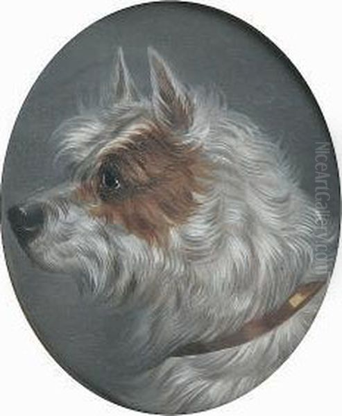 Heads Of Two Terriers Oil Painting by George Earl