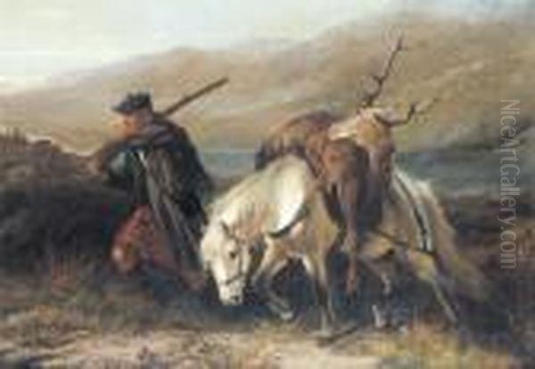 The Return From Stalking Oil Painting by George Earl