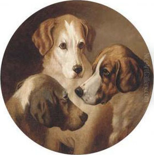 Three Hounds Oil Painting by George Earl