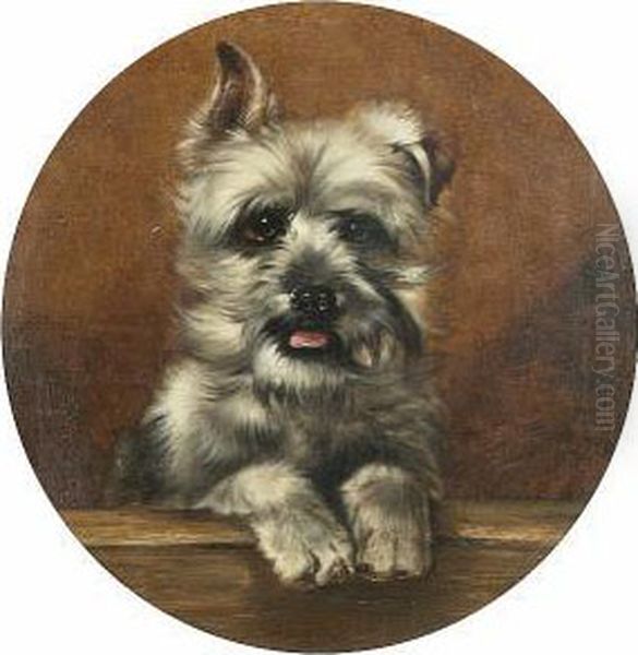 A Terrier Oil Painting by George Earl