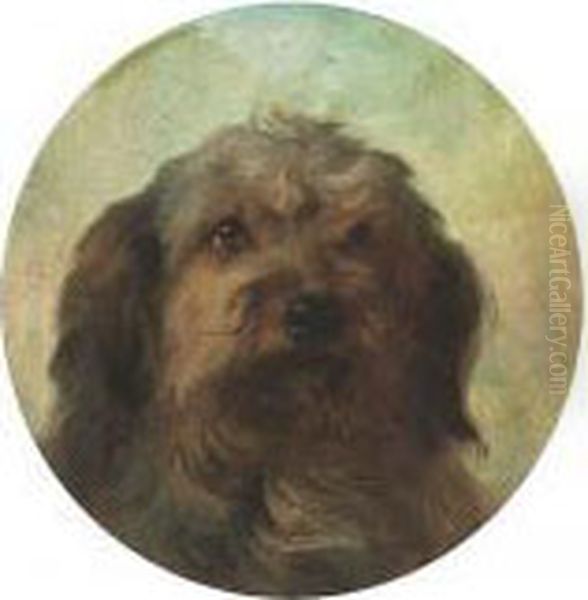 The Head Of A Collie Oil Painting by George Earl