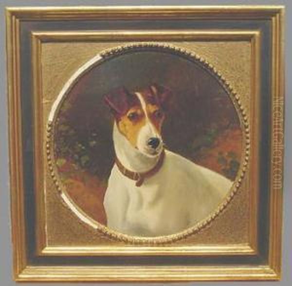 A Jack Russell Terrier Oil Painting by George Earl