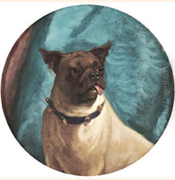 A Pug Oil Painting by George Earl