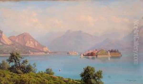 Veduta Del Lago Maggiore Oil Painting by Jean Philippe George-Juillard