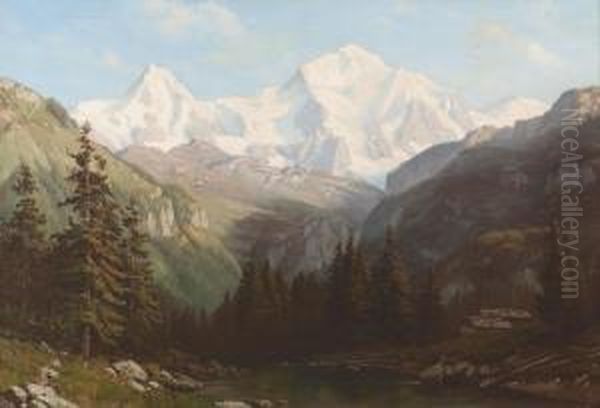 Monch Und Jungfrau. Oil Painting by Jean Philippe George-Juillard