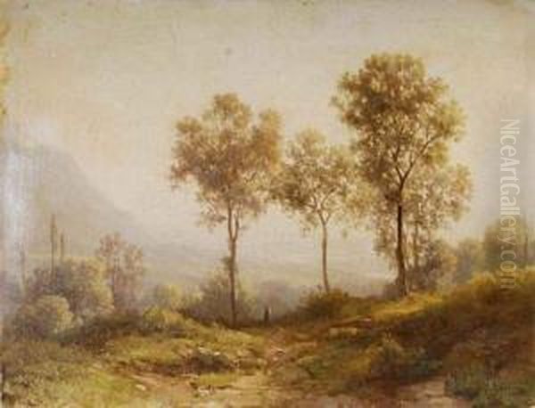 Paysage De Montagne Oil Painting by Jean Philippe George-Juillard