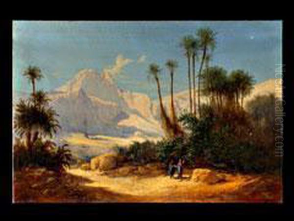 Orientalische Landschaft Mit Biblischen Gestalten Oil Painting by Friedrich Otto Georgi