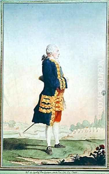 Francois-Xavier-Auguste de Saxe (1730-1806) Count of Lusace Oil Painting by Louis Carrogis Carmontelle