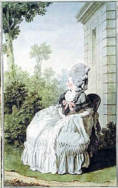 Francoise-Bernarde-Therese-Eugenie de Roy de Vaquieres, Marquise de Coetlogon Oil Painting by Louis Carrogis Carmontelle