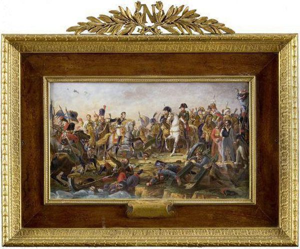 L'empereur Napoleon 1er Et Son Etat-major A La Bataille
D'austerlitz Importante Miniature Sur Bakelite Oil Painting by Baron Francois Gerard