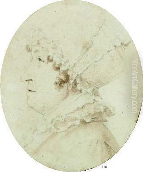 Portrait Presume De Laetitia Bonaparte De Profil En Buste Oil Painting by Baron Francois Gerard