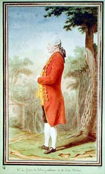 Le Chevalier Dominique Beauvoir de Vilhac gentleman to the Duke of Orleans Oil Painting by Louis Carrogis Carmontelle