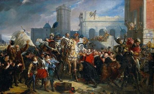 L'entree D'henri Iv A Paris Le 22 Mars 1594 Oil Painting by Baron Francois Gerard