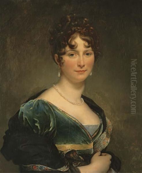 Portrait Of Baronesse Mathieu De Favier, Marquise De Jaucourt Oil Painting by Baron Francois Gerard