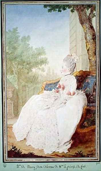 Madame de Mauny Lady in Waiting to the Princess of Conti Oil Painting by Louis Carrogis Carmontelle