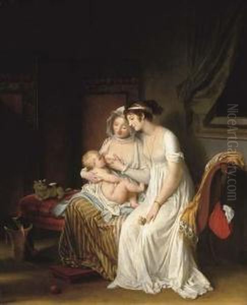 La Nourrice (the Wet Nurse) Oil Painting by Marguerite Gerard