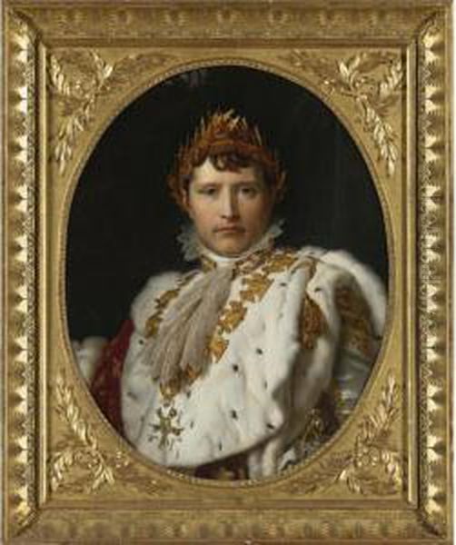 Portrait Of Napoleon I In His Imperial Robes Oil Painting by Simonin Gerard