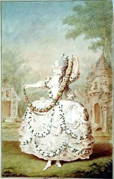 Mademoiselle Louise Lani Oil Painting by Louis Carrogis Carmontelle