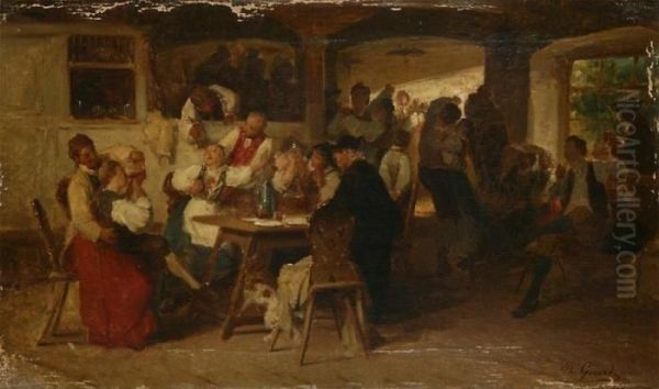 Tavern Scene Oil Painting by Theodore Gerard