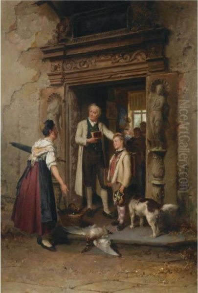 The Good School Boy Oil Painting by Theodore Gerard