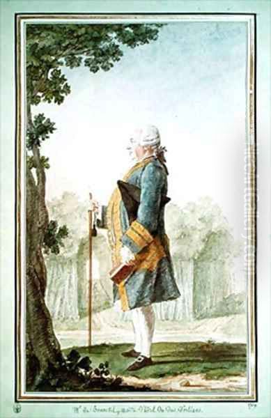 Monsieur de Bonneval, Butler to Louis Philippe d'Orleans Oil Painting by Louis Carrogis Carmontelle