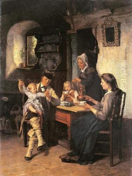 Huiselijk Geluk (1872) Oil Painting by Theodore Gerard